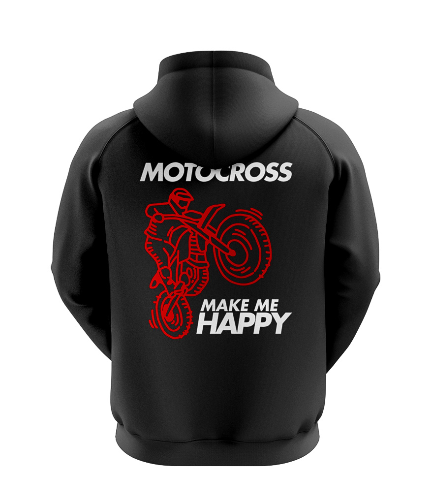 Motocross Make Me Happy Motorcu Kapşonlu Polar Sweatshirt