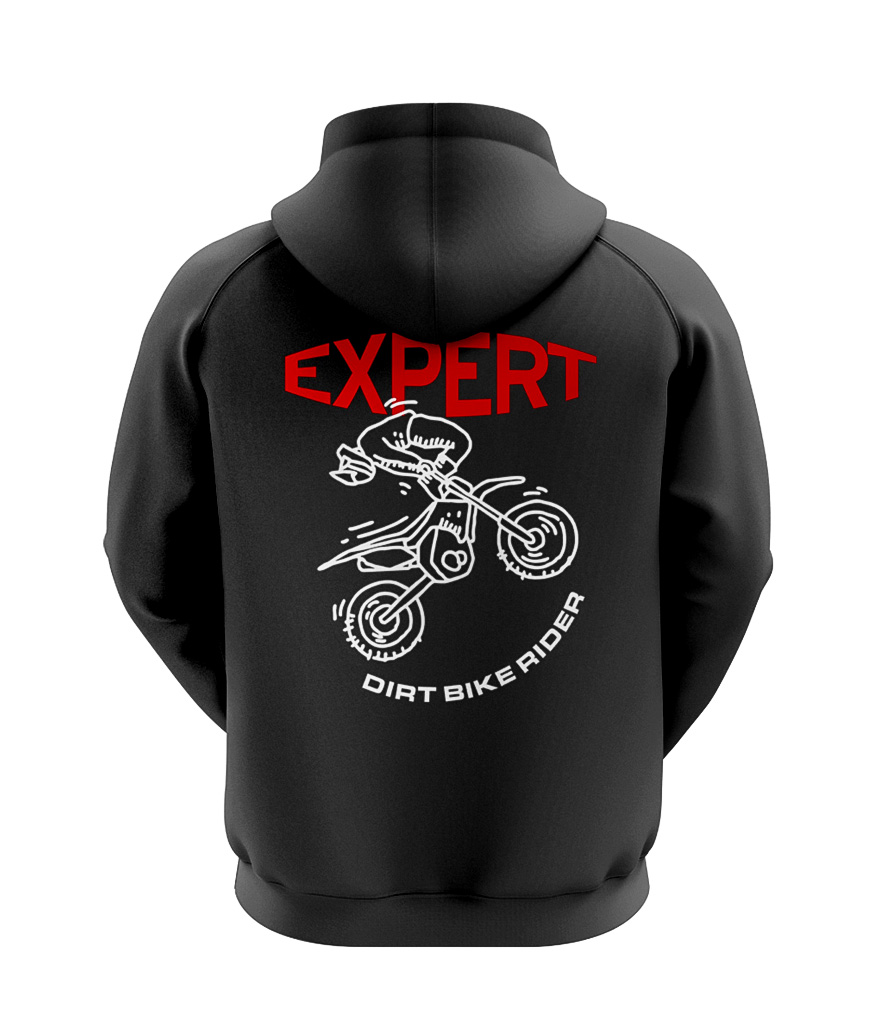 Expert Dirt Bike Rider Motorcu Kapşonlu Polar Sweatshirt