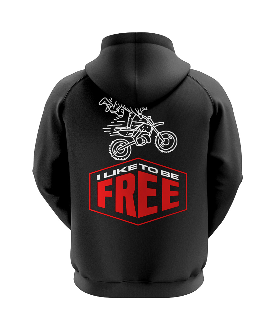 I Like To Be Free Motorcu Kapşonlu Polar Sweatshirt